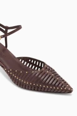 ULLA JOHNSON Francine Cage Kitten Heel - Chocolate -ULLA JOHNSON Outlet UJ42041A FRANCINEKITTENHEEL CHOCOLATE c web
