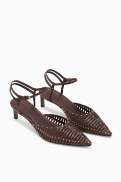 ULLA JOHNSON Francine Cage Kitten Heel - Chocolate -ULLA JOHNSON Outlet UJ42041A FRANCINEKITTENHEEL CHOCOLATE d web