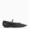 ULLA JOHNSON Gracie Pointy Toe Flat - Noir