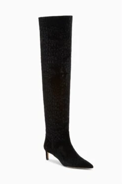 ULLA JOHNSON Carolina Over The Knee Boot - Noir 12 ULLA JOHNSON Carolina Over The Knee Boot - Noir -ULLA JOHNSON Outlet UJ43315C CAROLINAOVERTHEKNEEBOOT NOIRVELVETCROC b web