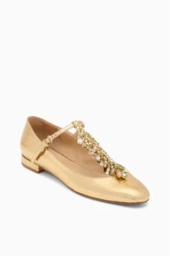 ULLA JOHNSON Bianca Crystal T&ndash;Strap Ballerina - Gold Python -ULLA JOHNSON Outlet UJ45120A BIANCACRYSTALT STRAPBALLERINA GOLDEMBOSSEDPYTHON b web 67092ce5 5c31 4743 8e2c d99e63ecbd23
