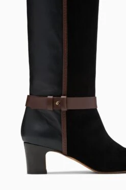 ULLA JOHNSON Kiki Patchwork Boot - Noir Mixte -ULLA JOHNSON Outlet UJ45142A PATCHWORKKIKIBOOT NOIRMIXTESUEDE CALFSKIN c web