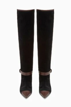 ULLA JOHNSON Kiki Patchwork Boot - Noir Mixte -ULLA JOHNSON Outlet UJ45142A PATCHWORKKIKIBOOT NOIRMIXTESUEDE CALFSKIN d web