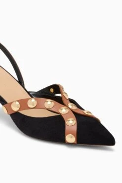ULLA JOHNSON Vendome Studded Kitten Heel - Noir Mixte -ULLA JOHNSON Outlet UJ45150A VENDOMESTUDDEDKITTENHEEL MIXTENOIR c web