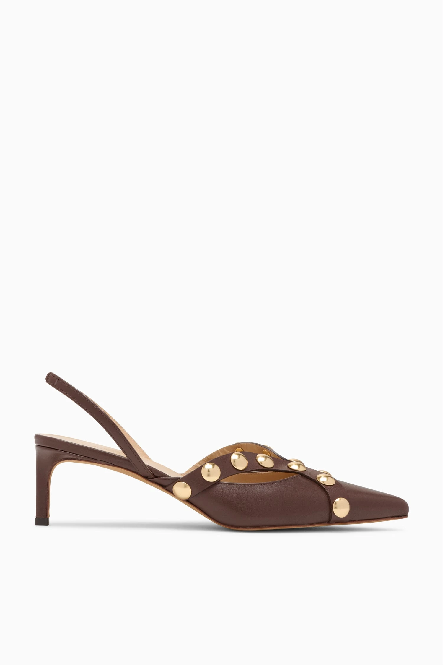 ULLA JOHNSON Vendome Studded Kitten Heel - Sequoia 1 ULLA JOHNSON Vendome Studded Kitten Heel - Sequoia