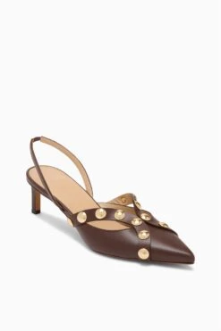 ULLA JOHNSON Vendome Studded Kitten Heel - Sequoia 9 ULLA JOHNSON Vendome Studded Kitten Heel - Sequoia -ULLA JOHNSON Outlet UJ45150A VENDOMESTUDDEDKITTENHEEL SEQUOIACALFSKIN b web