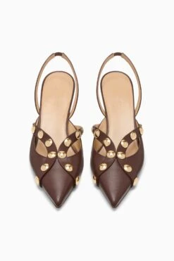 ULLA JOHNSON Vendome Studded Kitten Heel - Sequoia 11 ULLA JOHNSON Vendome Studded Kitten Heel - Sequoia -ULLA JOHNSON Outlet UJ45150A VENDOMESTUDDEDKITTENHEEL SEQUOIACALFSKIN d web