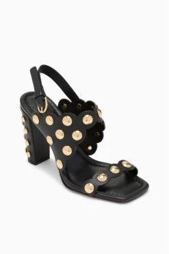 ULLA JOHNSON Vendome Studded High Heel - Noir -ULLA JOHNSON Outlet UJ45151A VENDOMESTUDDEDHIGHHEEL NOIRCALFSKIN b web