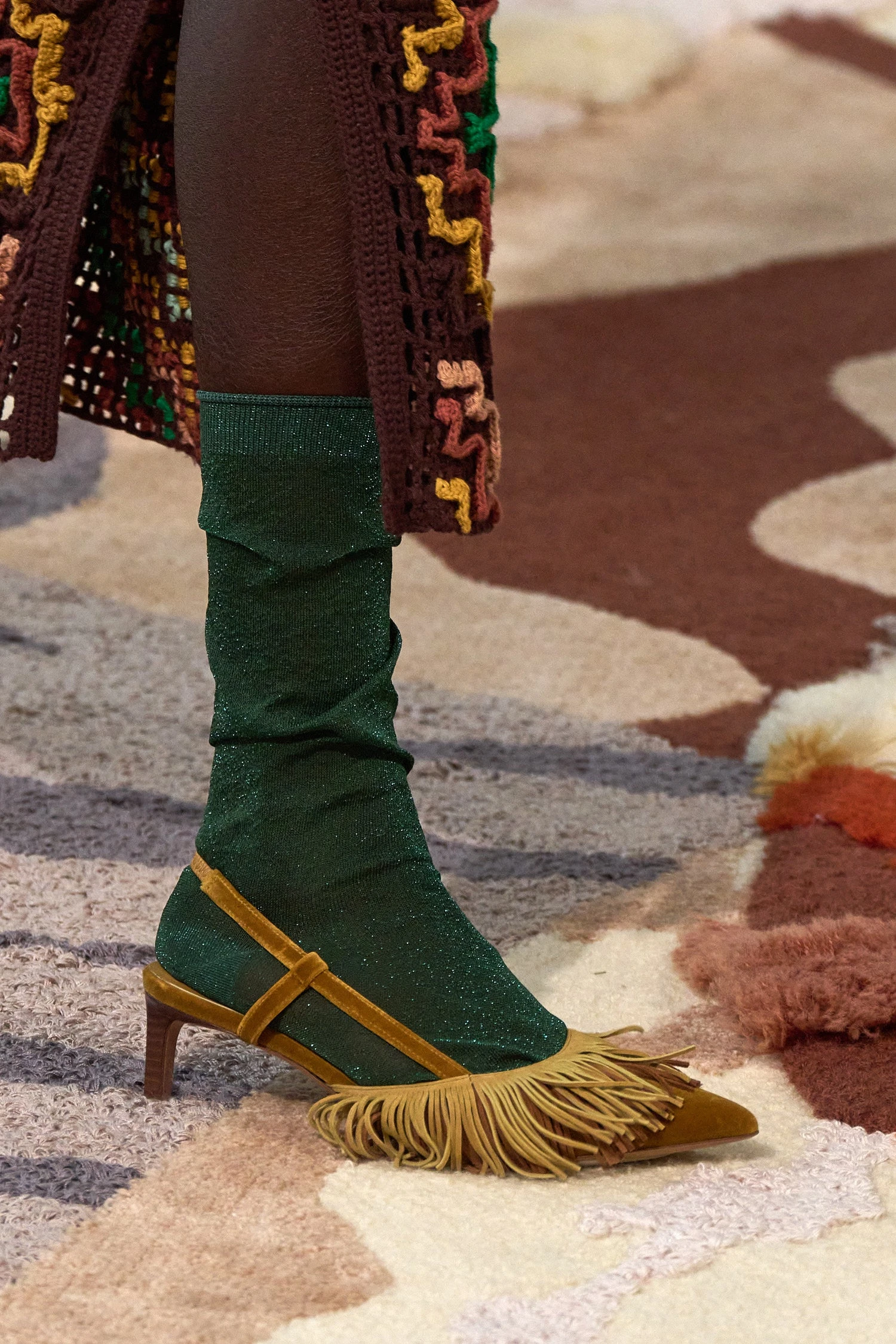 ULLA JOHNSON Shira Fringe Sling Back - Sunsprite Colorblock 2 ULLA JOHNSON Shira Fringe Sling Back - Sunsprite Colorblock - Image 2