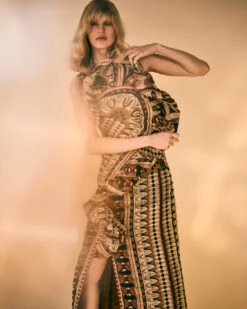 ULLA JOHNSON Estela Jacquard Sleeveless Dress - Ametrine -ULLA JOHNSON Outlet UJ AW25 CAMPAIGN 4x5 11 9234f3fb f347 4fce 8aa1 0a8734170d63