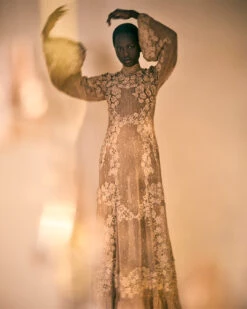 ULLA JOHNSON Leah Crochet Knit Maxi Dress - Lurex Combo -ULLA JOHNSON Outlet UJ AW25 CAMPAIGN 4x5 12 a922f0a5 b268 4b6d bc05 4ccd98fc8e8e