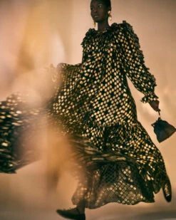 ULLA JOHNSON Celestina Silk Long Sleeve Gown - Obsidian 16 ULLA JOHNSON Celestina Silk Long Sleeve Gown - Obsidian -ULLA JOHNSON Outlet UJ AW25 CAMPAIGN 4x5 17