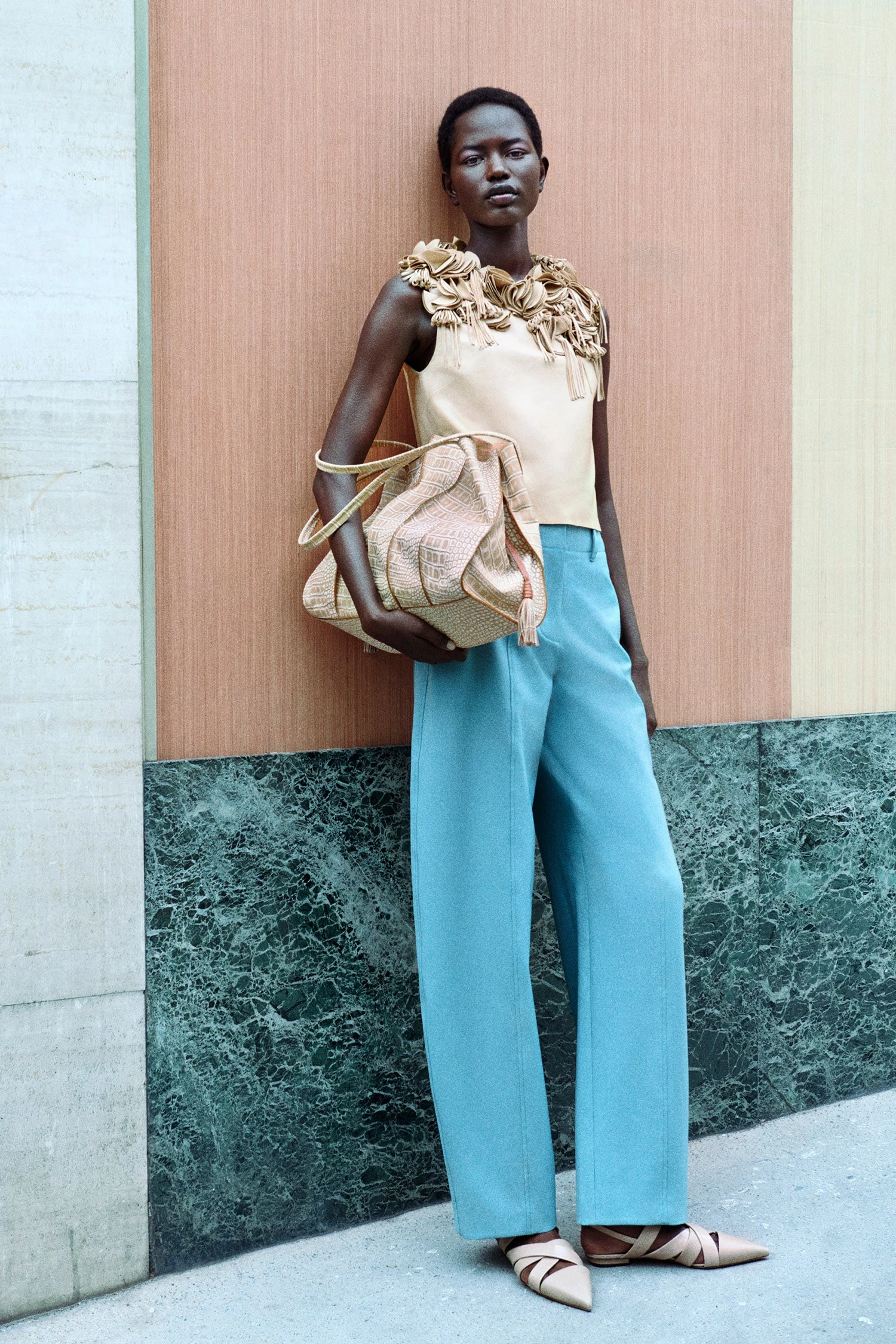 ULLA JOHNSON Ames Barrell Leg Trouser - Ocean 6 ULLA JOHNSON Ames Barrell Leg Trouser - Ocean - Image 6