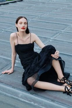 ULLA JOHNSON Augustina Cami Long Trumpet Dress - Noir -ULLA JOHNSON Outlet UJ PS26 1500x2250 43 c720bc05 db46 472a af30 c4072583e244