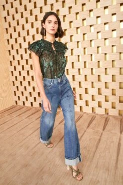 Featured Products -ULLA JOHNSON Outlet ULLA JOHNSON GENEVIEVE JEAN DANUBE DARK INDIGO 01 MAIN