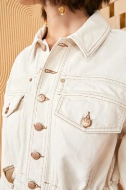 ULLA JOHNSON The Odette Jacket - Cowrie Wash 8 ULLA JOHNSON The Odette Jacket - Cowrie Wash -ULLA JOHNSON Outlet ULLA JOHNSON ODETTE JACKET COWRIE 04