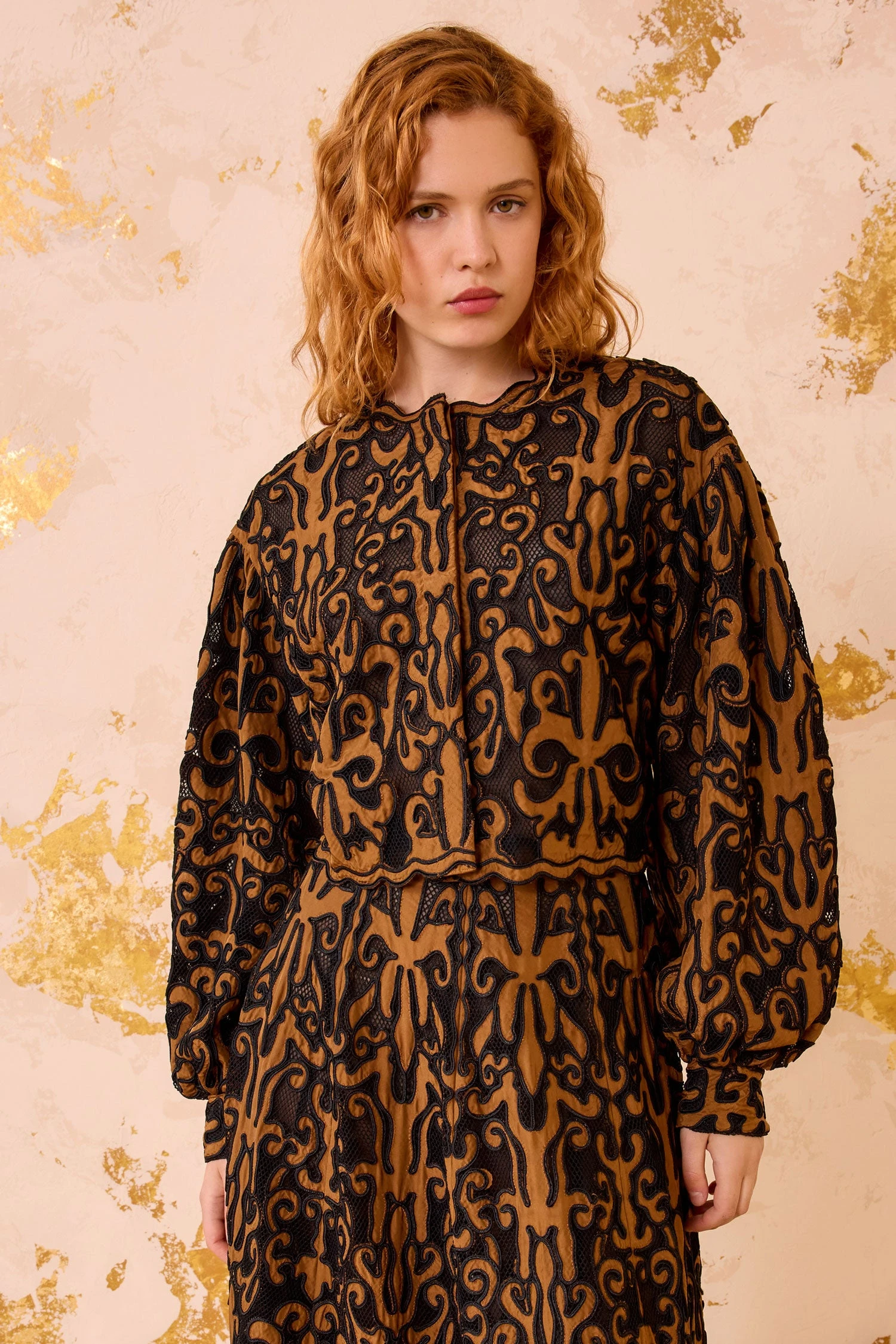 ULLA JOHNSON Coletta Applique Jacket - Saffron 1 ULLA JOHNSON Coletta Applique Jacket - Saffron