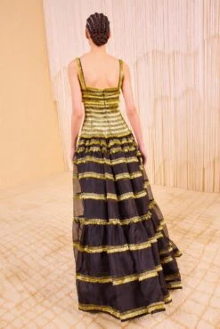 ULLA JOHNSON Kaleo Drop Waist Gown - Gold Spun -ULLA JOHNSON Outlet ULLA JOHNSON Kaleo Drop Waist Gown GOLD SPUN PF250157 04 v4