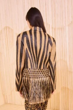 ULLA JOHNSON Priya Fringe Blazer - Tapir -ULLA JOHNSON Outlet ULLA JOHNSON Priya Fringe Blazer TAPIR PF250507 04 v4