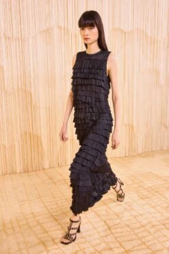 ULLA JOHNSON Quinn Layered Sleeveless Top - Noir