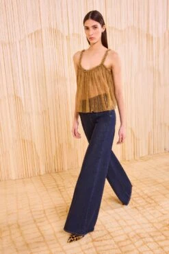 ULLA JOHNSON Romy Pleated Cami Top - Burnish