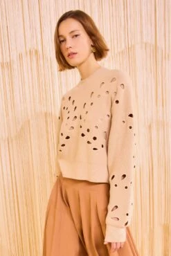 ULLA JOHNSON Vanessa Pullover - Sand -ULLA JOHNSON Outlet ULLA JOHNSON Vanessa Pullover PRISTINE PF250720 03 v4