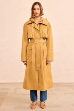 ULLA JOHNSON Adara Hooded Trench Coat - Almond -ULLA JOHNSON Outlet ULLAJOHNSON AdaraHoodedTrenchCoat ALMOND PS261205 03 506297f9 72f1 449f ae4e 2d8b07d05057