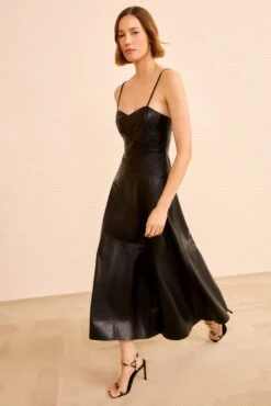 ULLA JOHNSON Adelina Midi Leather Dress - Noir 6 ULLA JOHNSON Adelina Midi Leather Dress - Noir -ULLA JOHNSON Outlet ULLAJOHNSON AdelinaMidiLeatherDress NOIR PS260168 03 f0ee1a9b d5fd 42e1 9109 a78e26e3ab8f
