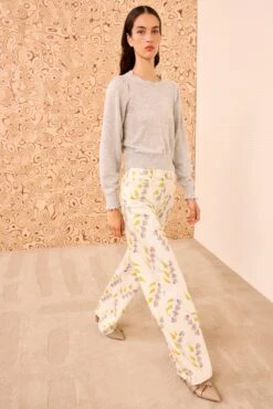 ULLA JOHNSON Adette Long Sleeve Pullover - Pebble -ULLA JOHNSON Outlet ULLAJOHNSON AdetteLongSleevePullover PEBBLE PS260724 03