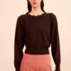 ULLA JOHNSON Adette Long Sleeve Pullover - Wenge