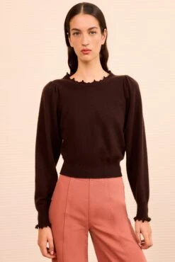 ULLA JOHNSON Adette Long Sleeve Pullover - Wenge