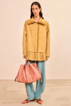 ULLA JOHNSON Adria Large Tote - Rose -ULLA JOHNSON Outlet ULLAJOHNSON AdriaPleatedWaveTote ROSE PS261172 03