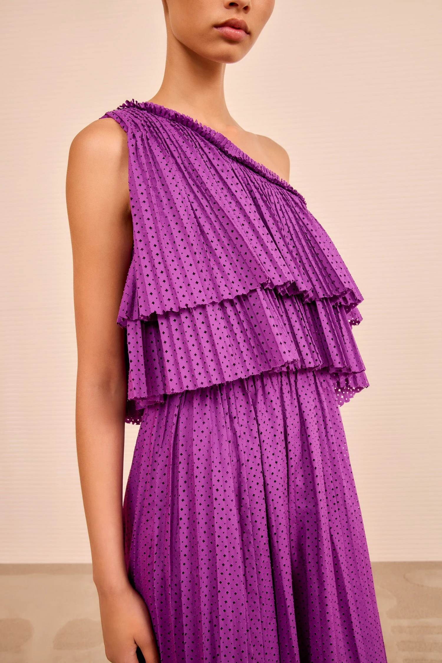 ULLA JOHNSON Agneta One Shoulder Dress - Iris 2 ULLA JOHNSON Agneta One Shoulder Dress - Iris - Image 2