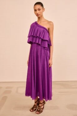 ULLA JOHNSON Agneta One Shoulder Dress - Iris 6 ULLA JOHNSON Agneta One Shoulder Dress - Iris -ULLA JOHNSON Outlet ULLAJOHNSON AgnetaOneShoulderDress IRIS PS260104 03
