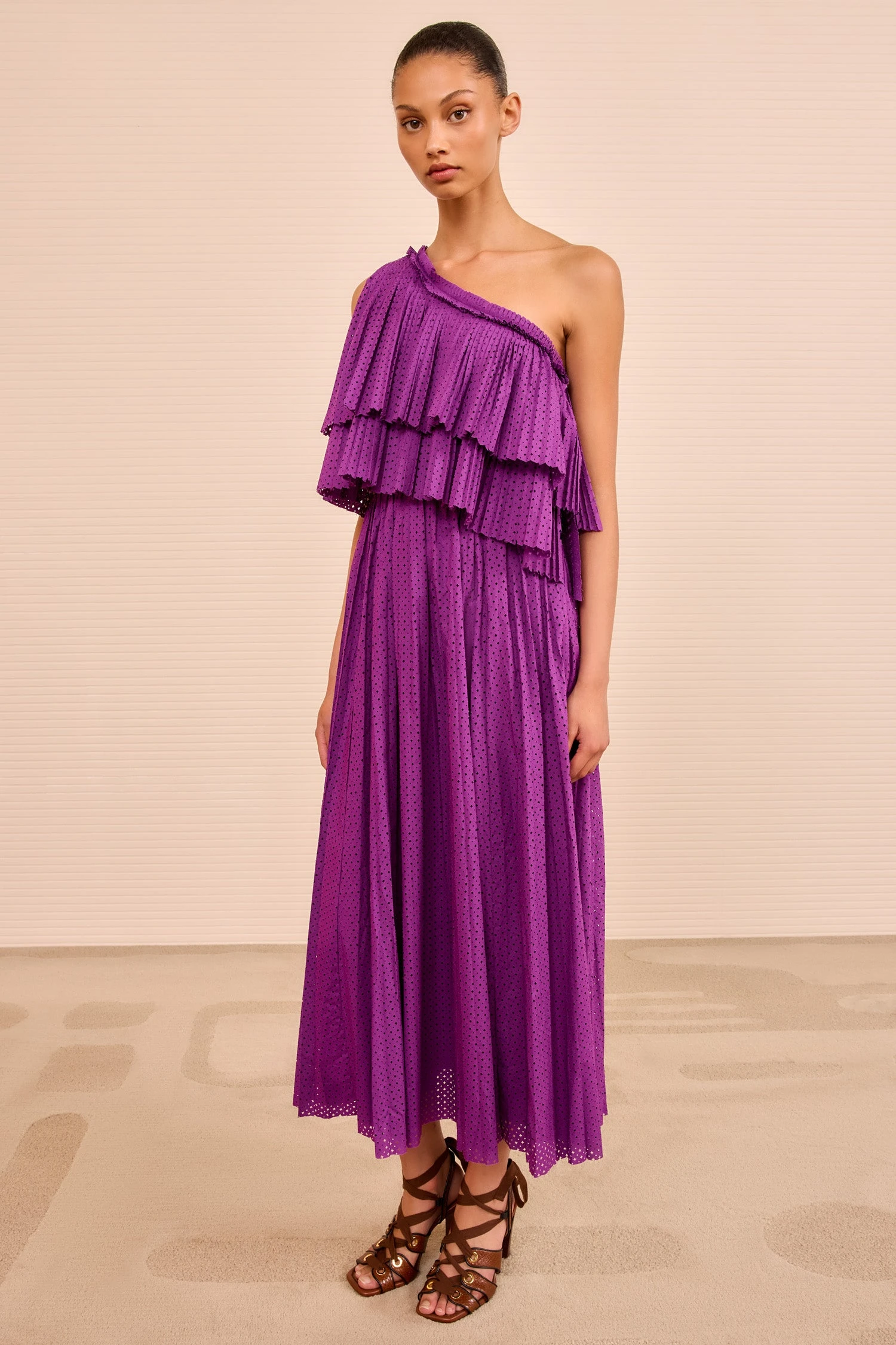 ULLA JOHNSON Agneta One Shoulder Dress - Iris 3 ULLA JOHNSON Agneta One Shoulder Dress - Iris - Image 3