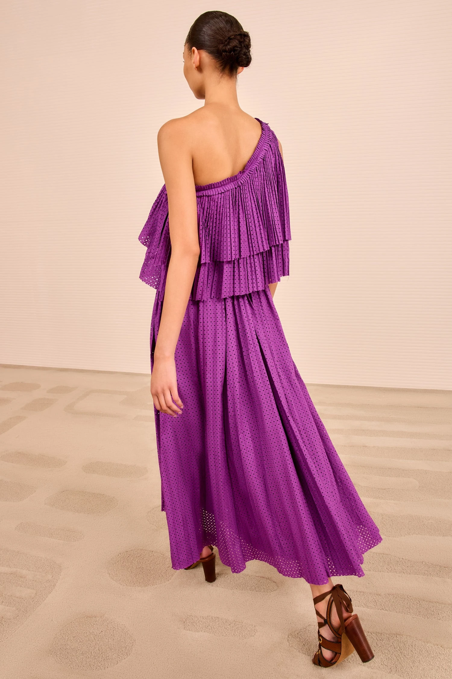 ULLA JOHNSON Agneta One Shoulder Dress - Iris 4 ULLA JOHNSON Agneta One Shoulder Dress - Iris - Image 4