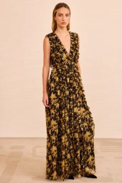 ULLA JOHNSON Aida Cascading Ruffle Gown - Forsythia 8 ULLA JOHNSON Aida Cascading Ruffle Gown - Forsythia -ULLA JOHNSON Outlet ULLAJOHNSON AidaCascadingRuffleGown FORSYTHIA PS260126 04