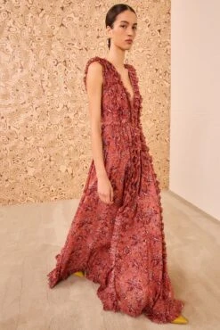 ULLA JOHNSON Aida Cascading Ruffle Gown - Oleander 6 ULLA JOHNSON Aida Cascading Ruffle Gown - Oleander -ULLA JOHNSON Outlet ULLAJOHNSON AidaCascadingRuffleGown OLEANDER PS260126 01 MAIN