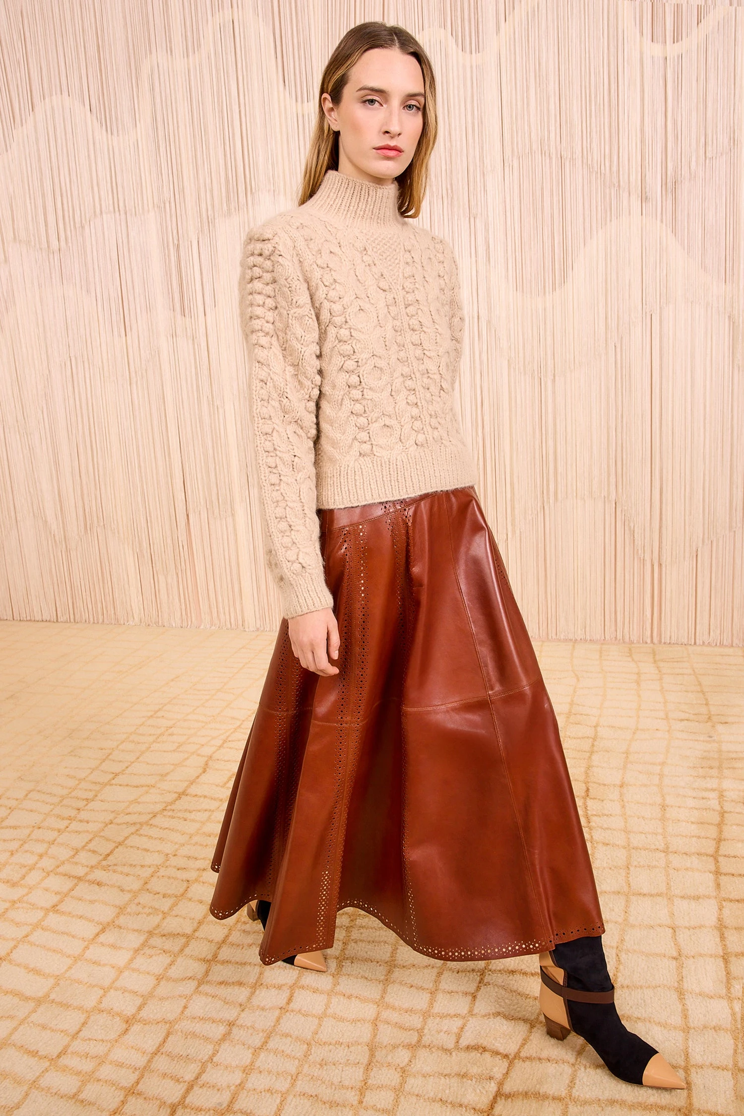 ULLA JOHNSON Albia Alpaca Knit Pullover - Dune 1 ULLA JOHNSON Albia Alpaca Knit Pullover - Dune