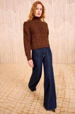 ULLA JOHNSON Albia Alpaca Knit Pullover - Walnut -ULLA JOHNSON Outlet ULLAJOHNSON AlbiaAlpacaKnitPullover MAHOGANY FA250715 03