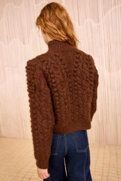 ULLA JOHNSON Albia Alpaca Knit Pullover - Walnut -ULLA JOHNSON Outlet ULLAJOHNSON AlbiaAlpacaKnitPullover MAHOGANY FA250715 04