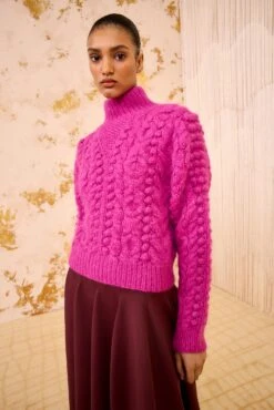 ULLA JOHNSON Albia Alpaca Knit Pullover - Rose
