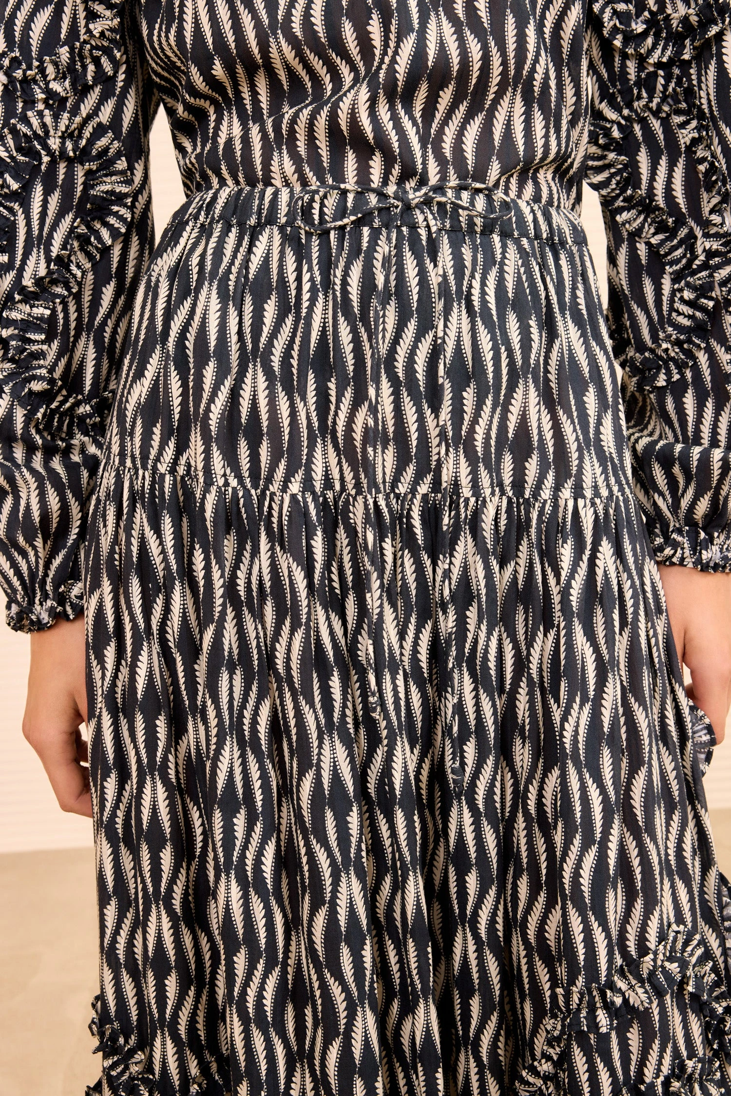 ULLA JOHNSON Alexandra Ruffled Cotton Midi Skirt - Graphite 3 ULLA JOHNSON Alexandra Ruffled Cotton Midi Skirt - Graphite - Image 3