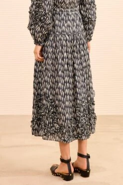 ULLA JOHNSON Alexandra Ruffled Cotton Midi Skirt - Graphite 8 ULLA JOHNSON Alexandra Ruffled Cotton Midi Skirt - Graphite -ULLA JOHNSON Outlet ULLAJOHNSON AlexandraRuffledCottonMidiSkirt GRAPHITE PS260328 04