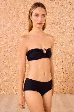 ULLA JOHNSON Amalfi Mid Rise Bikini Bottom - Noir