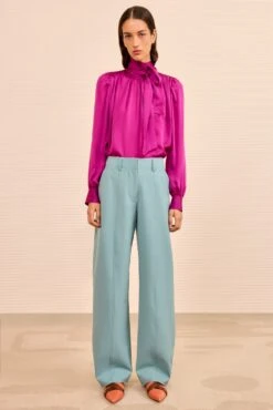 ULLA JOHNSON Ames Barrell Leg Trouser - Ocean