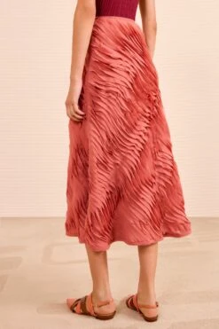 ULLA JOHNSON Amiko Midi Skirt - Chestnut -ULLA JOHNSON Outlet ULLAJOHNSON AmikoChiffonMidiSkirt CHESTNUT PS260309 05 b2377a2f 5785 4ded a81a 1e6951436bca