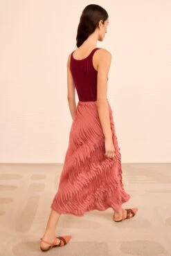 ULLA JOHNSON Amiko Midi Skirt - Chestnut -ULLA JOHNSON Outlet ULLAJOHNSON AmikoChiffonMidiSkirt CHESTNUT PS260309 06 878df508 e98b 4973 b2d9 e29f3c523f4e