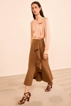 ULLA JOHNSON Ammonite Cascading Ruffle Skirt - Cinder