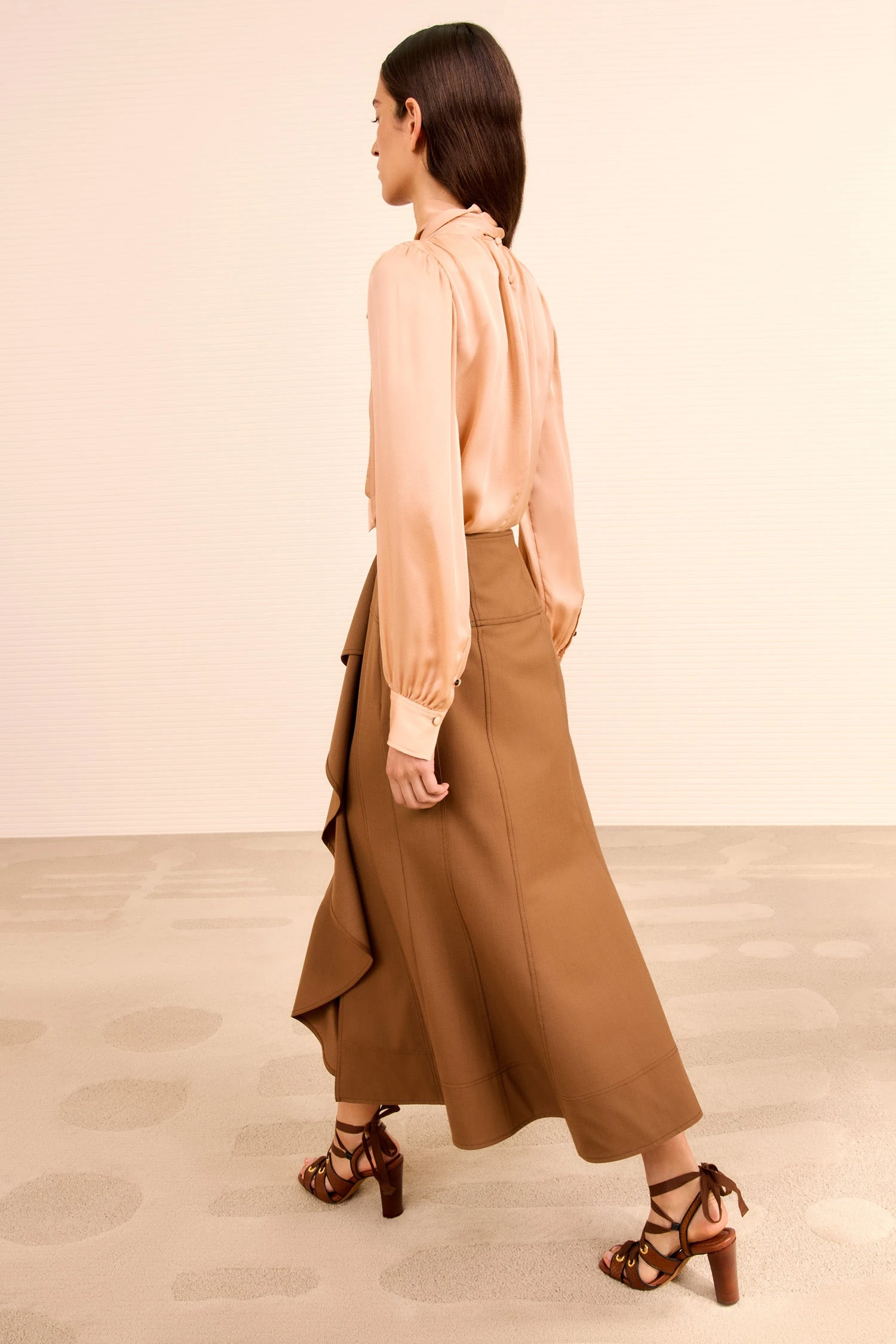 ULLA JOHNSON Ammonite Cascading Ruffle Skirt - Cinder 5 ULLA JOHNSON Ammonite Cascading Ruffle Skirt - Cinder - Image 5